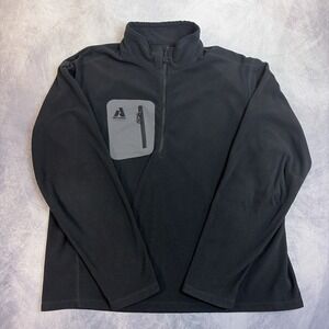 Eddie Bauer First Ascent Fleece Pullover Mens XL Black Quarter Zip Pocket